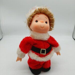 Fun World Musical Plush Santa Doll 10" Key Wind Plays Jingle Bells READ